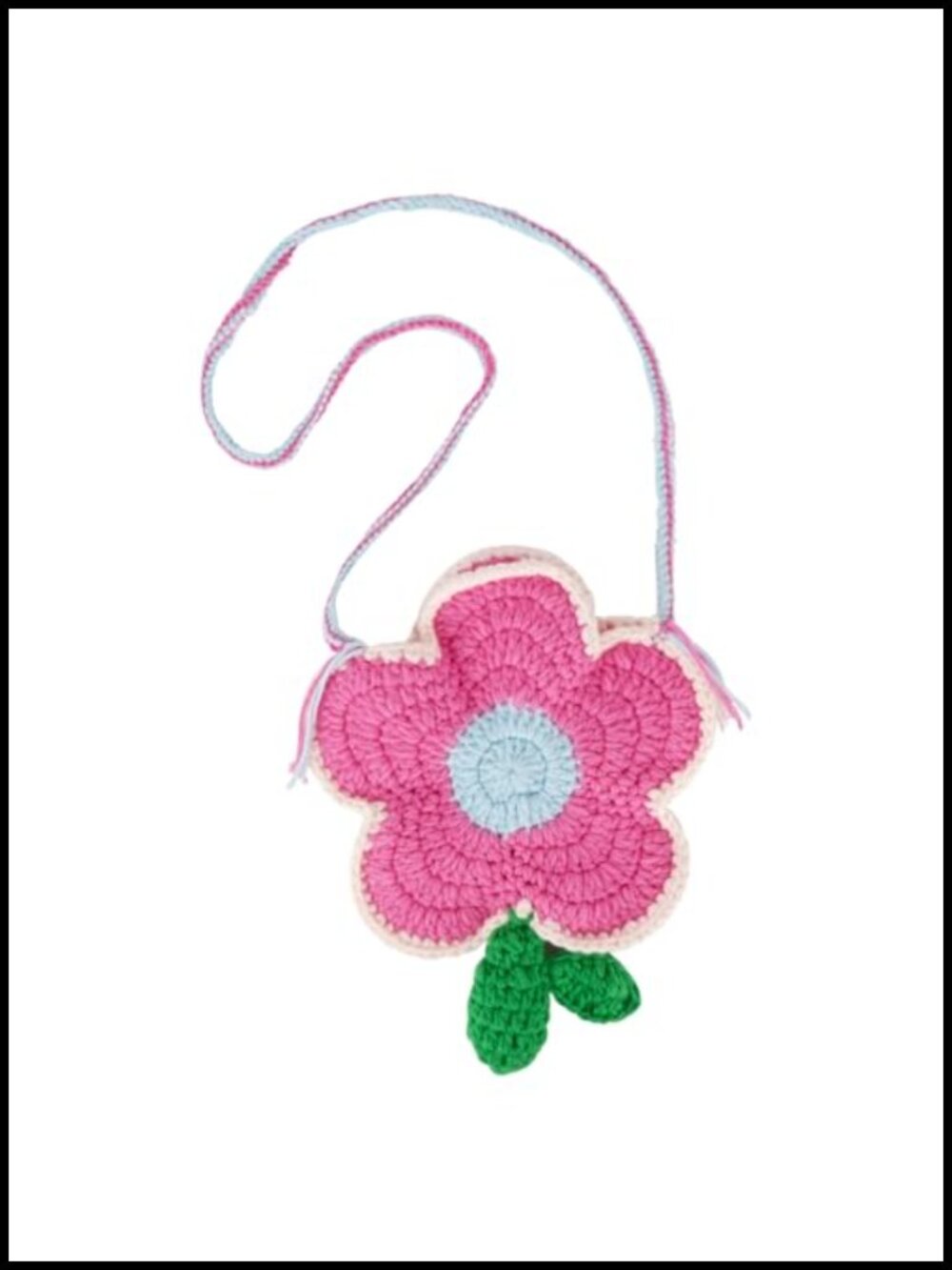 Handmade Crochet Crossbody Bag Boho Floral Wool Cotton Purse